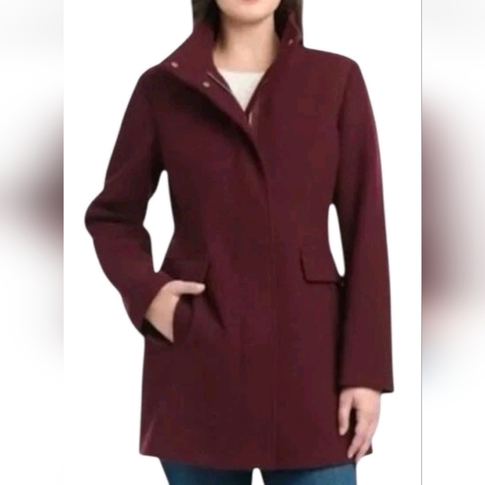 Vince Camuto Women's Wine Red Coat New Size XL - Picture 2 of 3